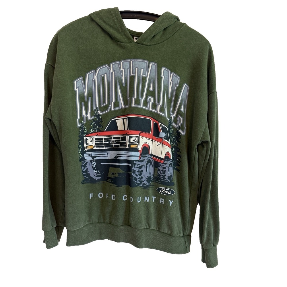 FORD Bronco Montana Co Graphic Hoodie Sweatshirt XL Teens Casualcore Outdoorsy